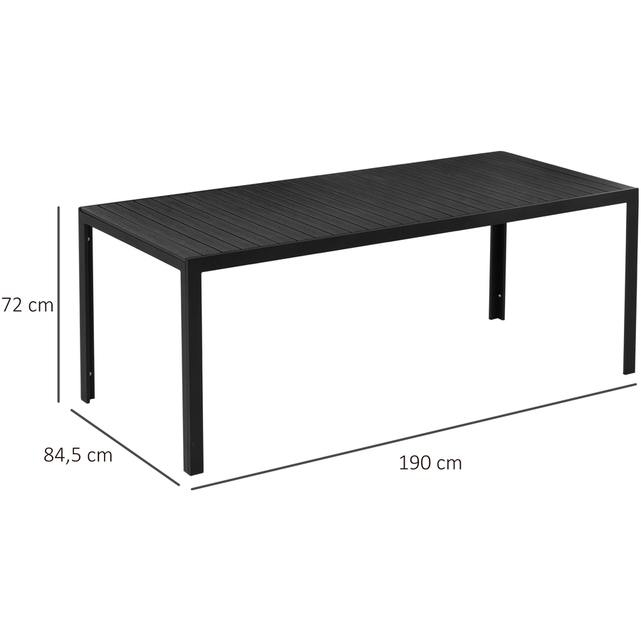 Outsunny Gartentisch mit Aluminium-Rahmen schwarz