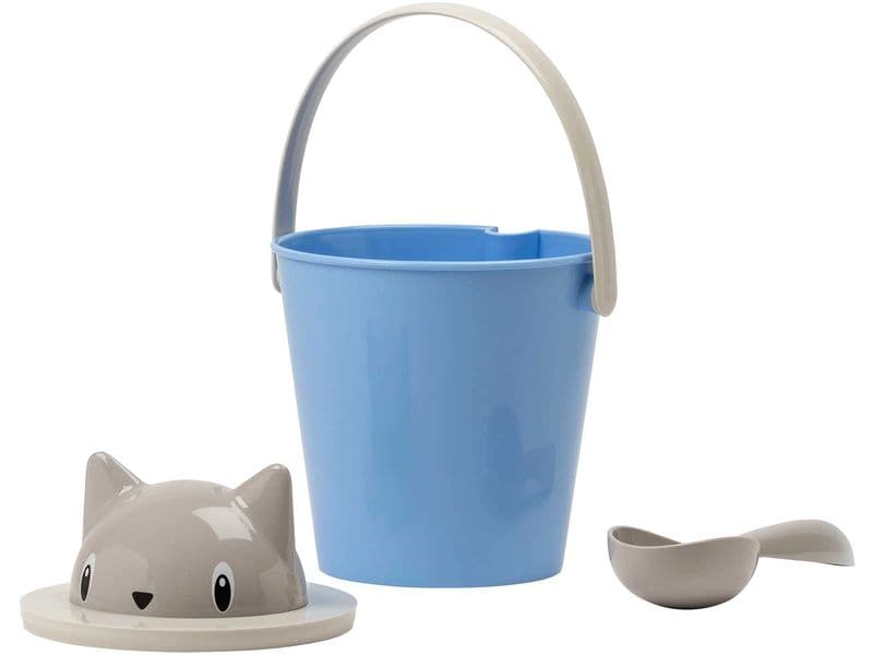 United Pets Futterbehälter Crick Grau/Hellblau Luftdichter Futterbehälter für Katzen mit Löffel, ideal zur Aufbewahrung von Trockenfutter und Snacks