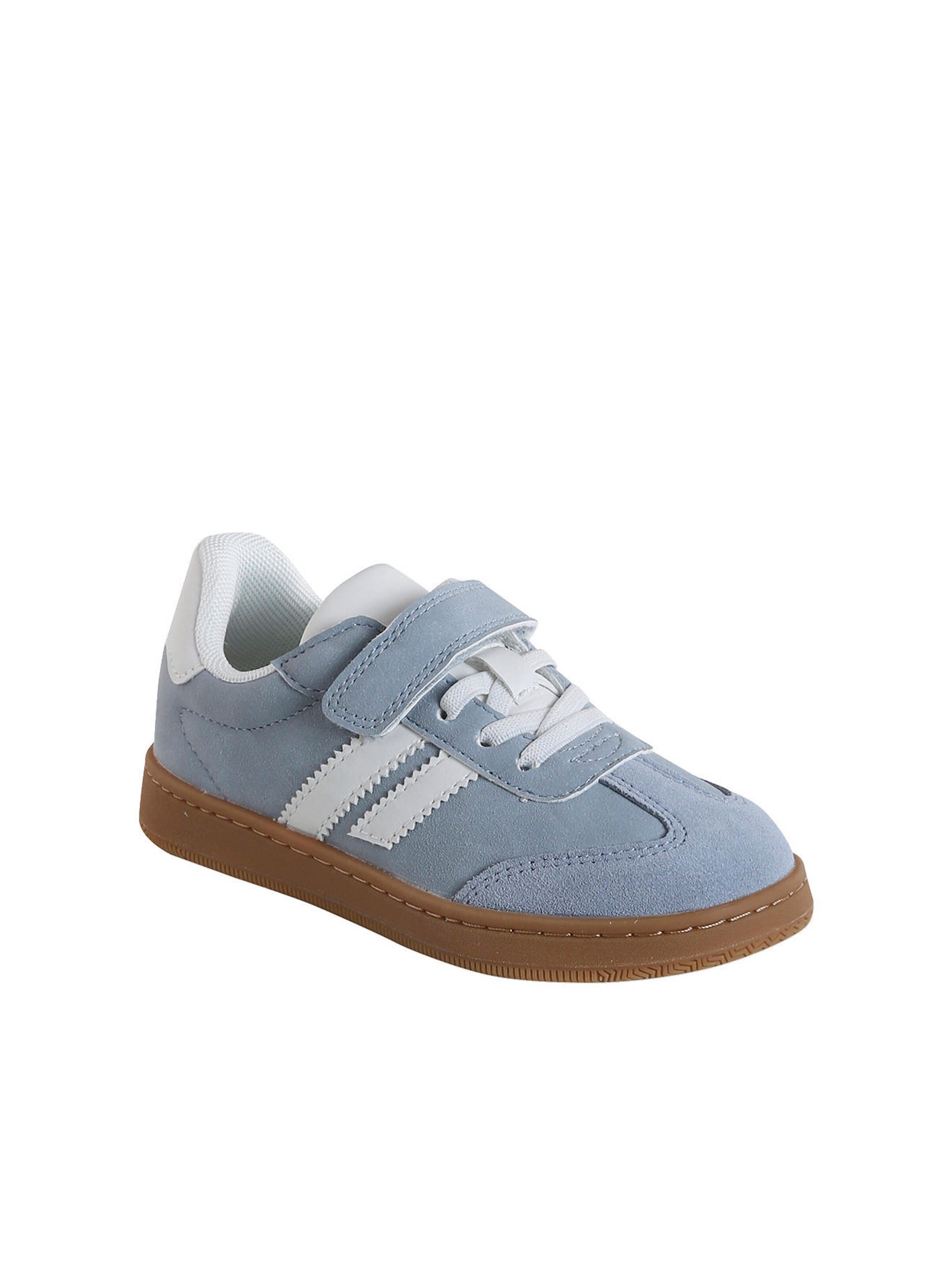 Vertbaudet Kinder Sneakers mit elastischer Schnürung und Anziehtrick himmelblau