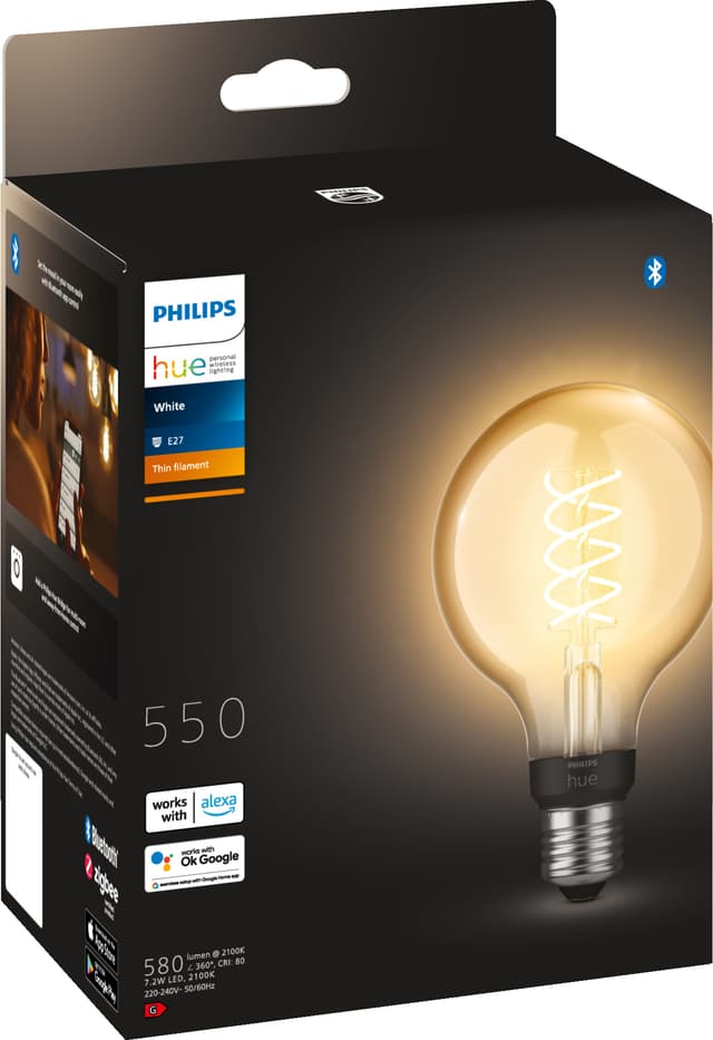 Philips Hue W Globe 7,2W Filament G93 E27