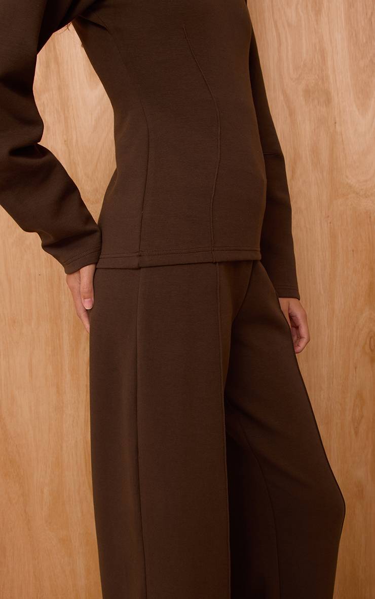 Espresso Pantalon De Jogging Droit En Jersey Interlock À Pinces