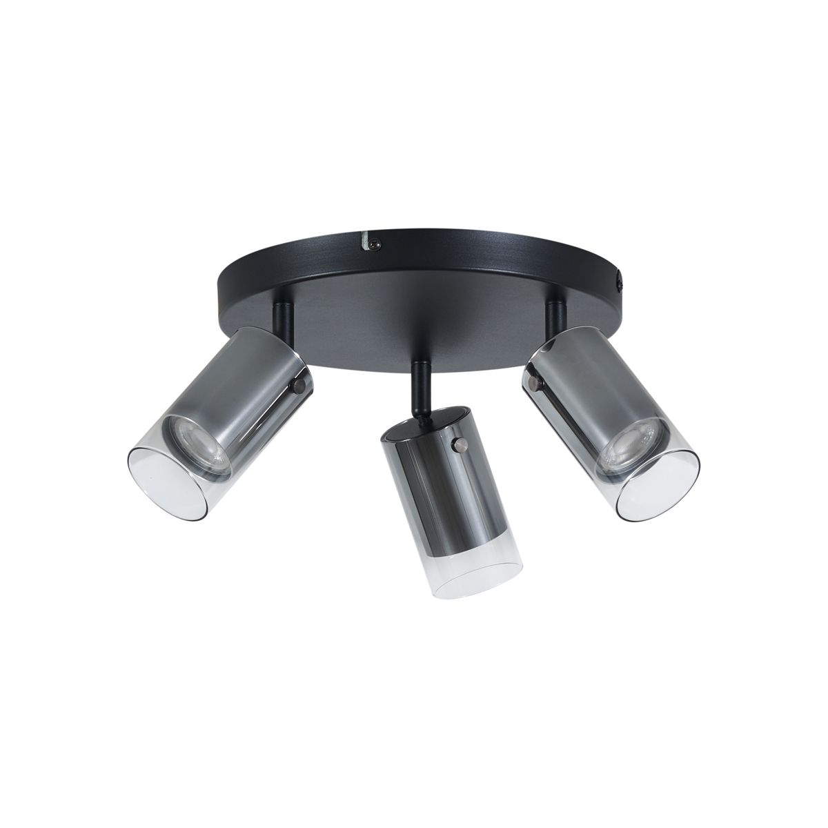 Plafondspot gunmetal rond 3-lichts draai- en verstelbaar - Drain