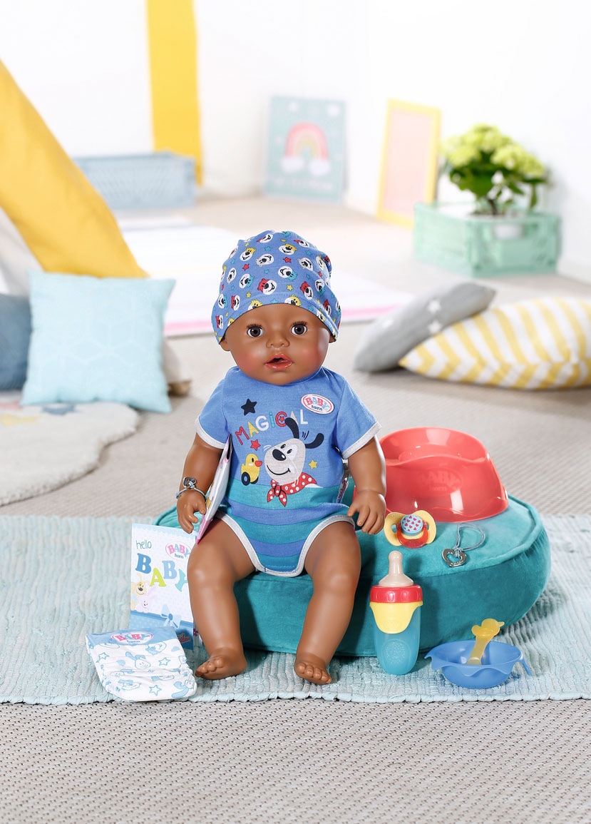 Baby Born Babypuppe »Magic Boy, Dolls of Colour, 43 cm« mit lebensechten Funktionen