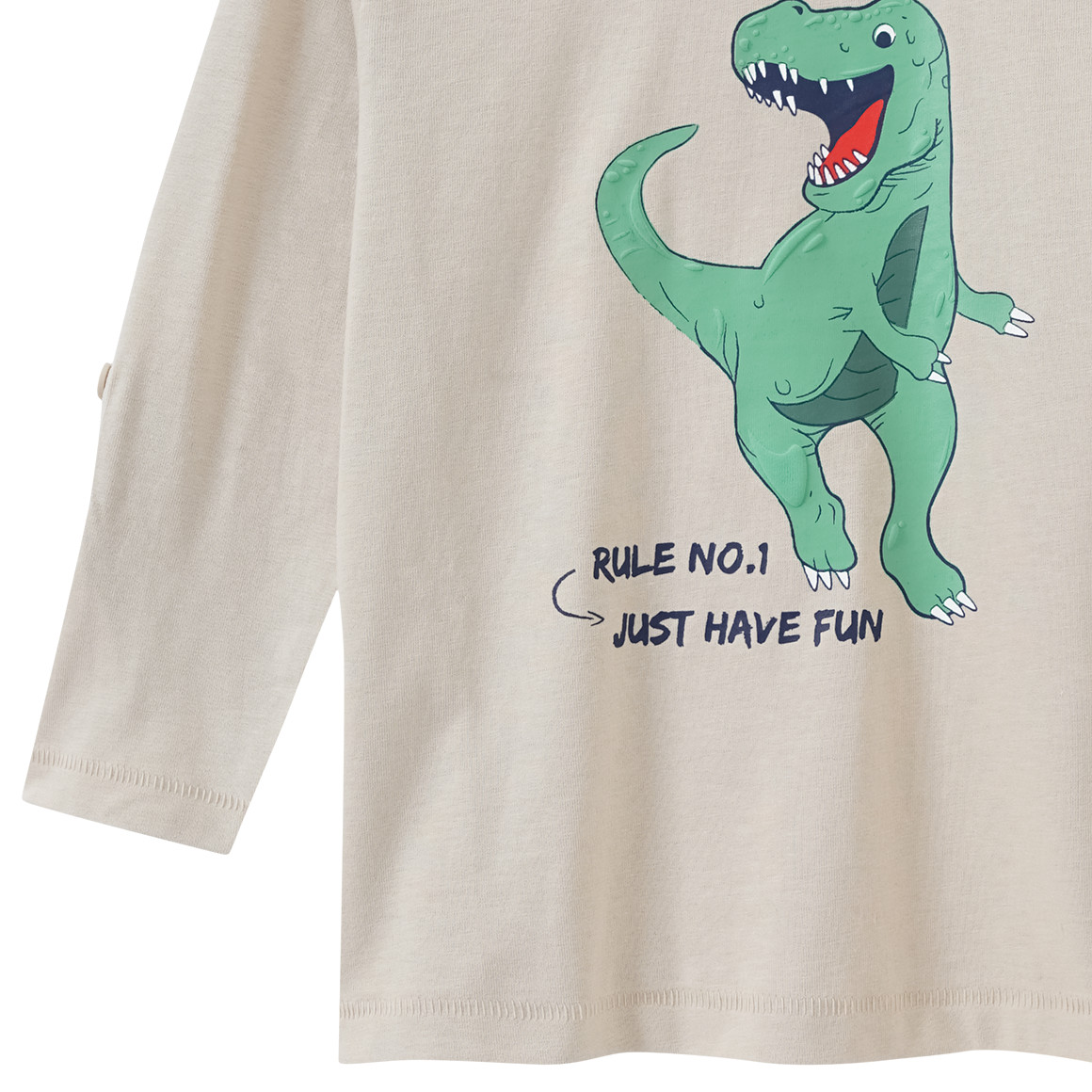 Topolino Jungen Langarmshirt mit Dino-Print beige