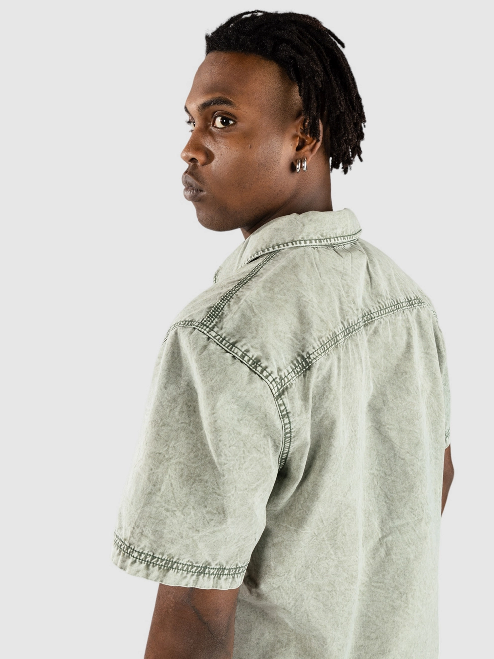 Dickies Newington Shirt dble dye/acid wash forest