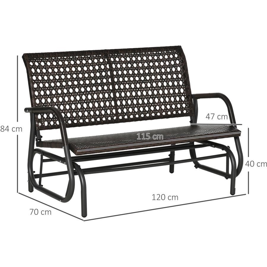 Outsunny Schaukelbank mit 2-in-1-Design braun