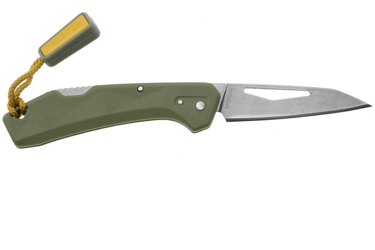 Gerber LST Mini 1074530, Stonewashed 440A, Green Nylon zakmes