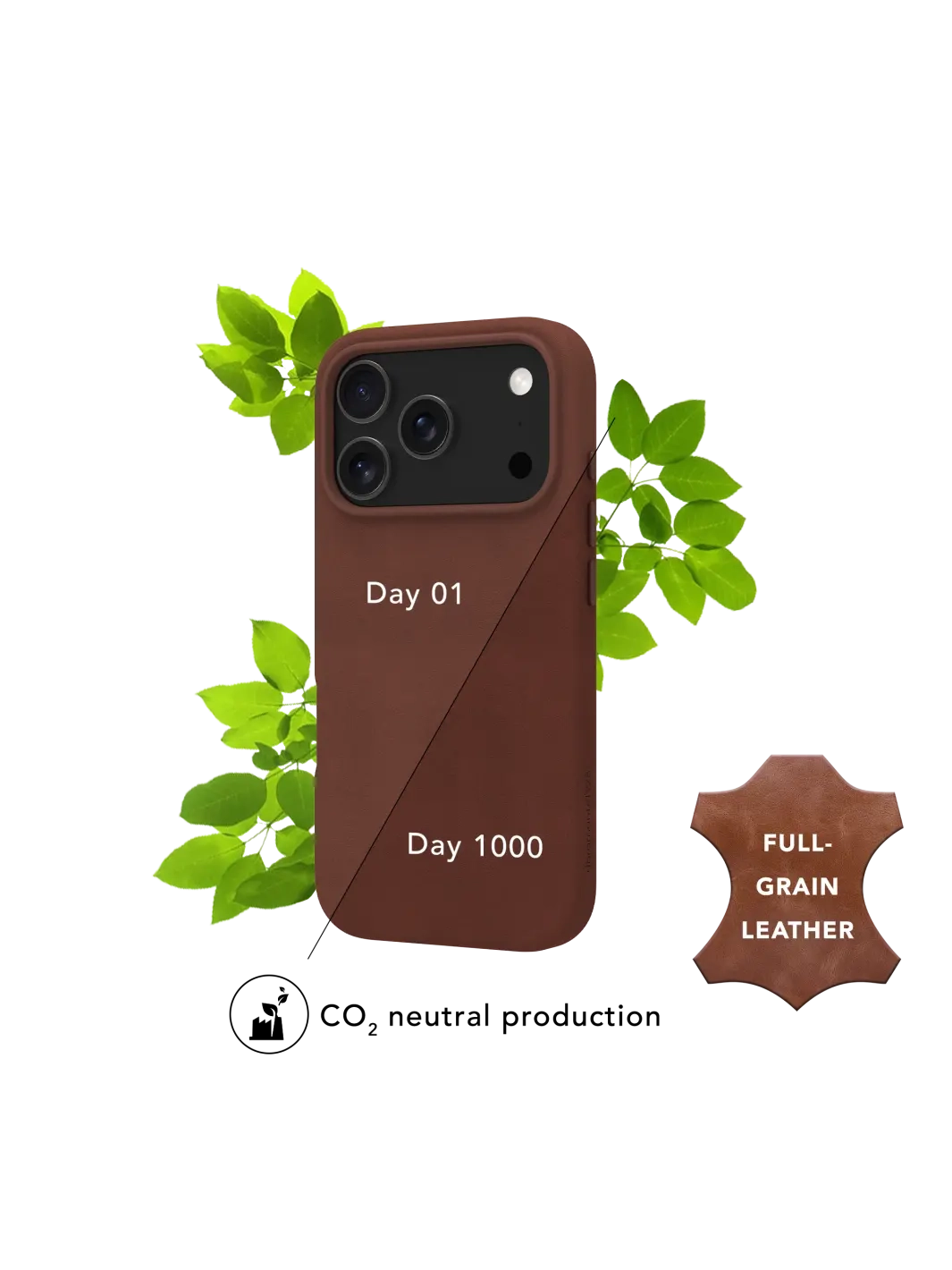 iPhone 17 Pro MagSafe Echtleder Hardcase Hülle Roskilde Recycled (RO63GT006637) - Dark Tan