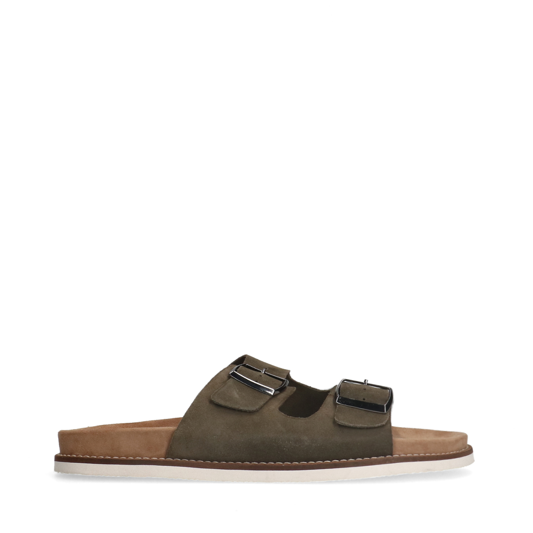 Groene suède slippers