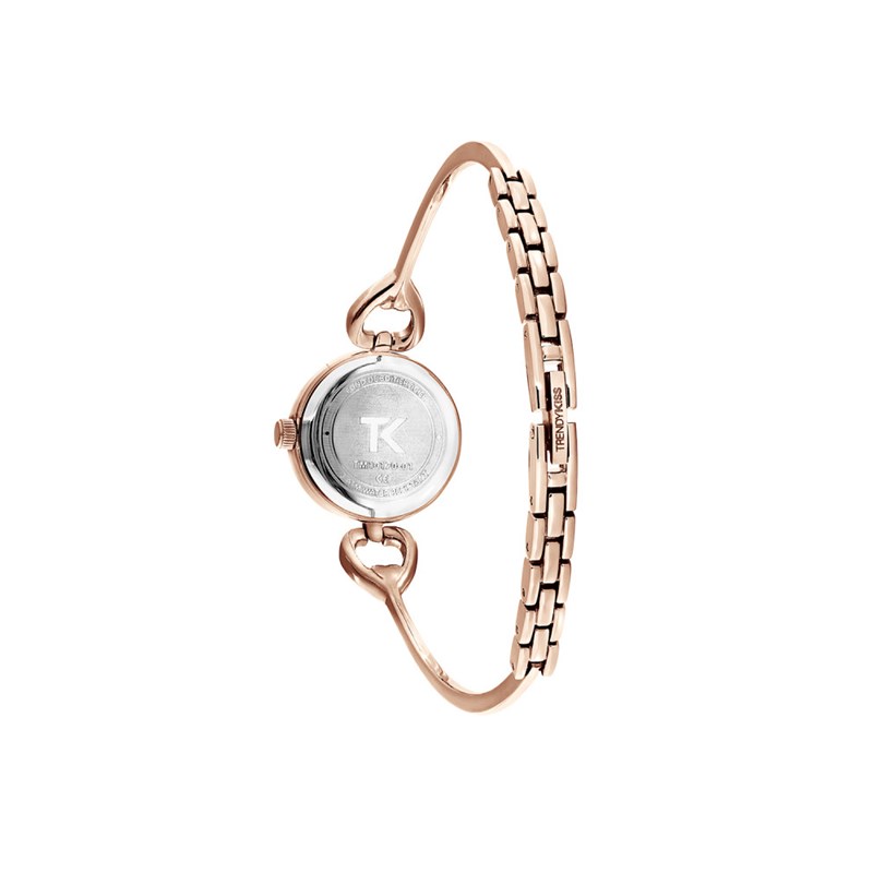 Montre femme analogique Trendy Kiss - Bracelet semi-rigide avec motif coeur et pierre - Astrid
