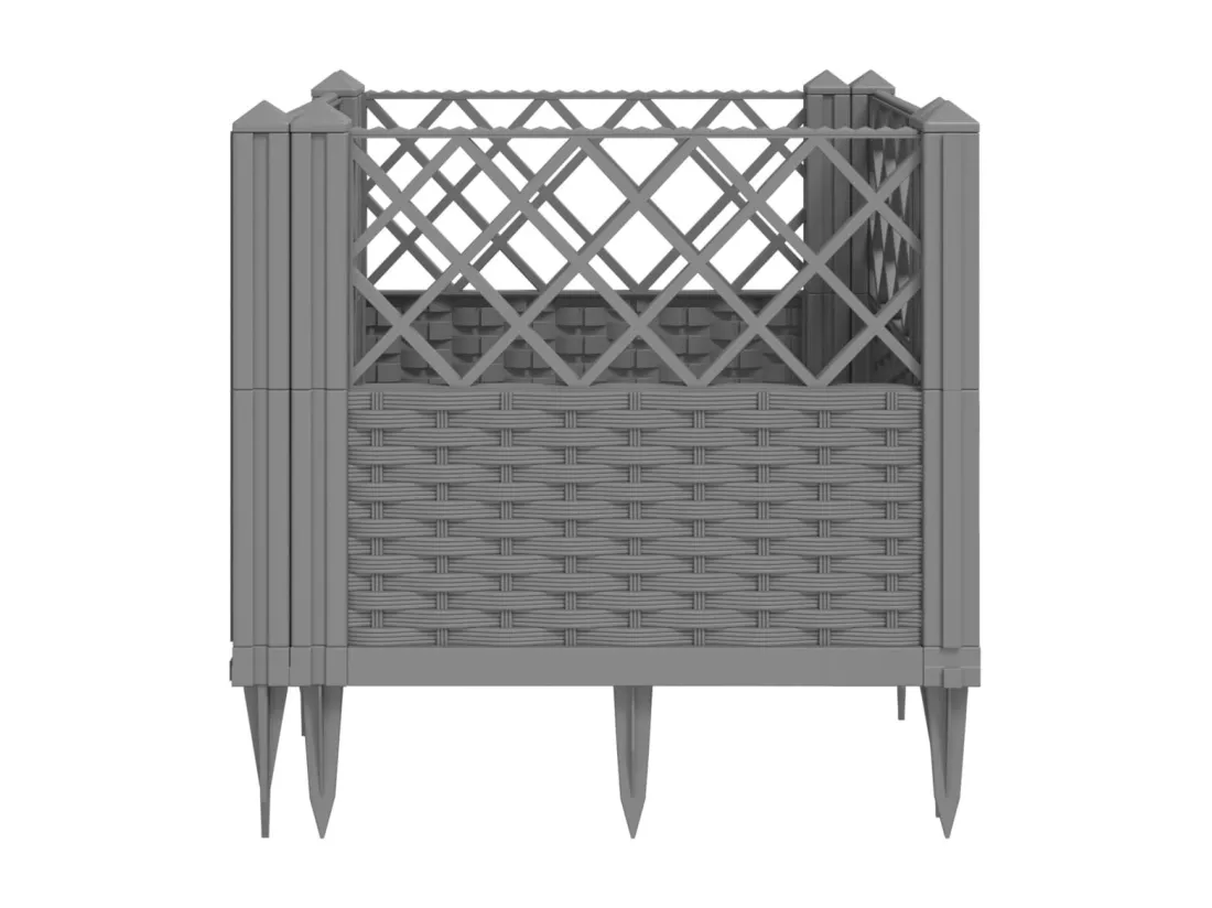 Jardinière bac lit surélevé grise 43 x 5 x 43 cm 02_0038210