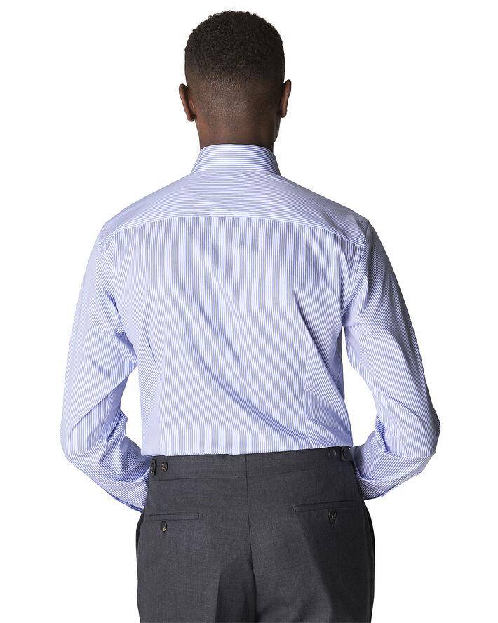 ETON Slim Fit Mid Blue Twill Shirt Blå