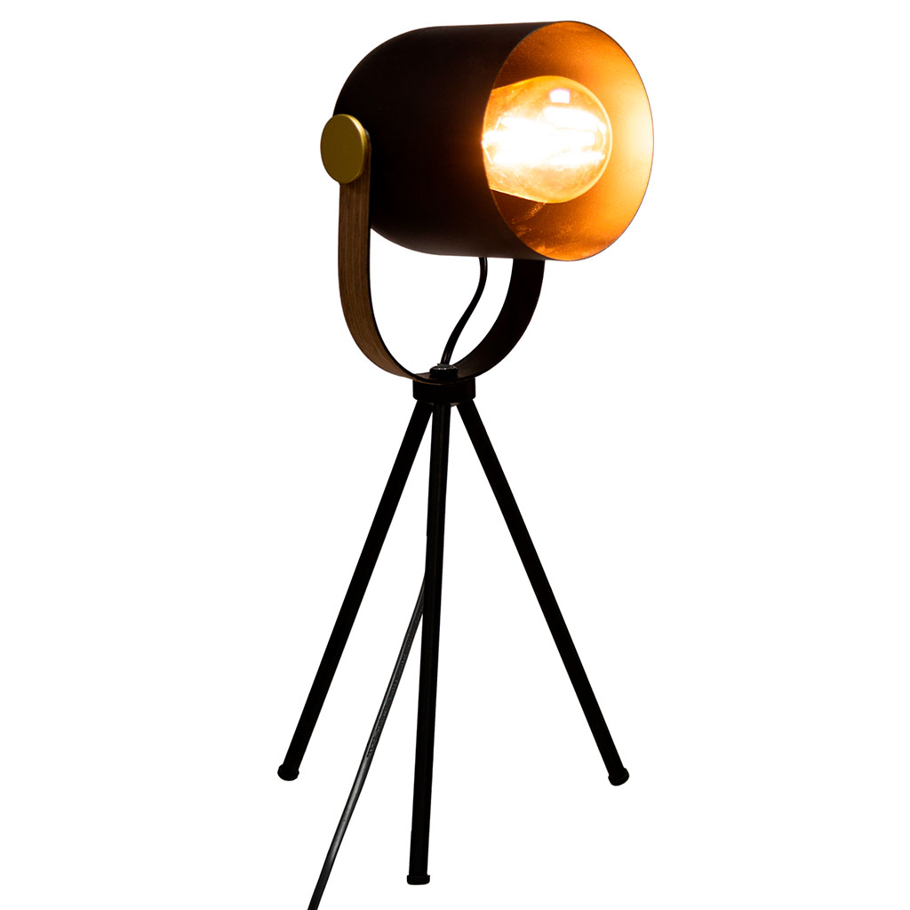 Lampe trépied noir H 46cm