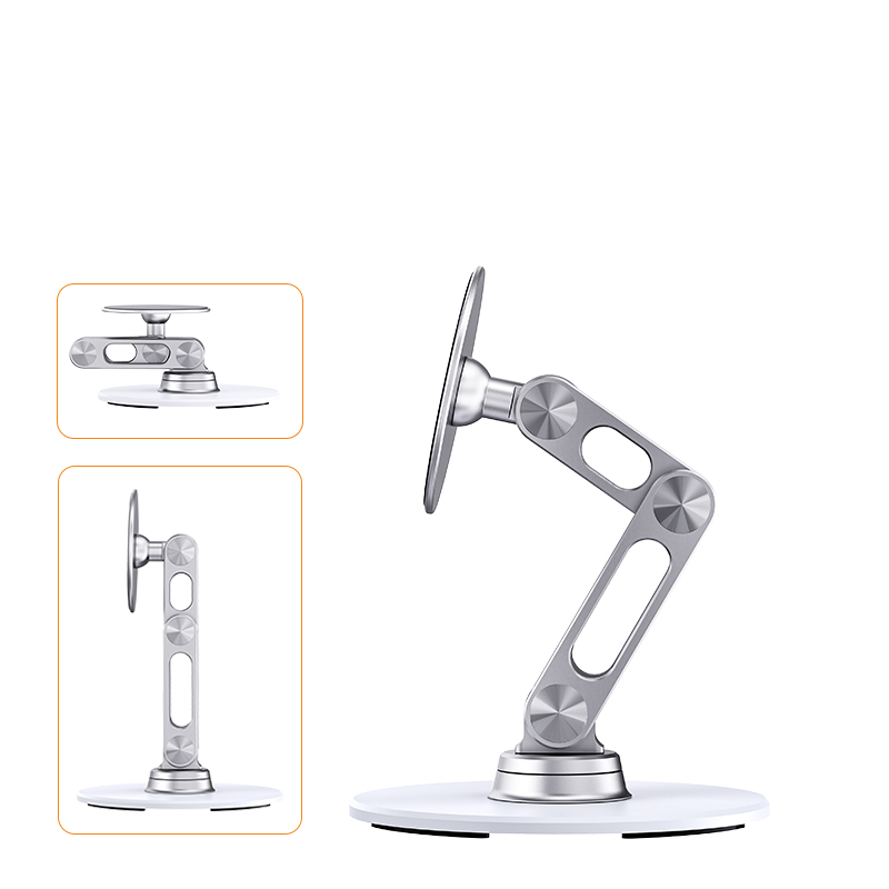 Magnetische Desktop Smartphone Halterung aus Aluminium (177x100mm) - Silber