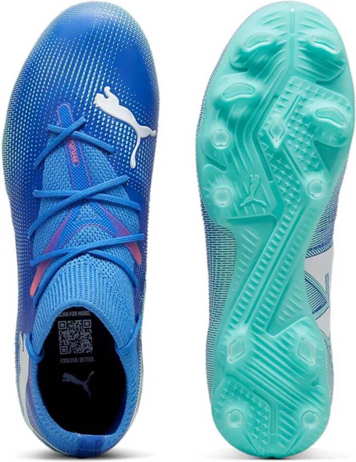 PUMA Future 7 Match Gras Kunstgras Voetbalschoenen (MG) Dames Blauw Turquoise Wit