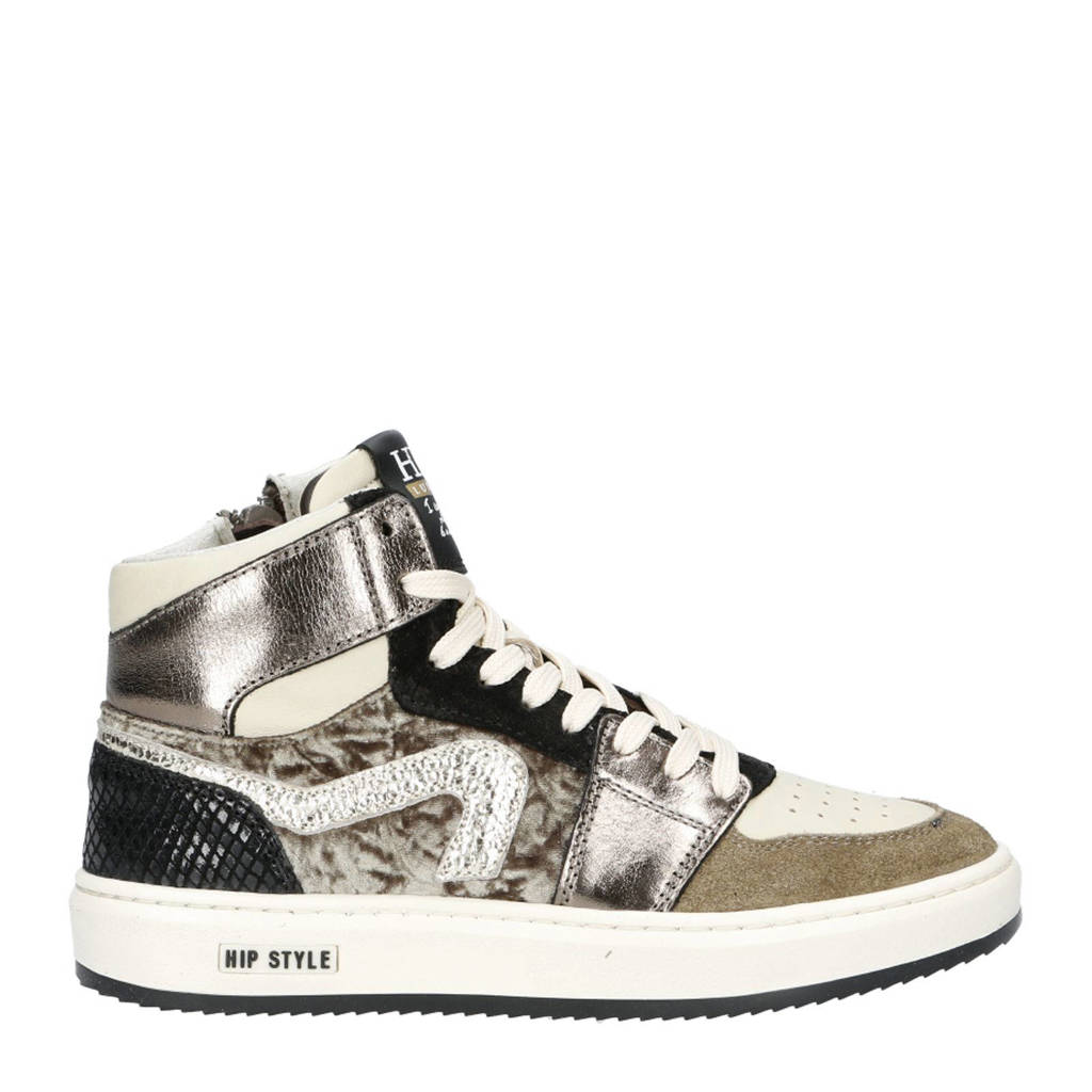 Hip H1765 leren sneakers taupe