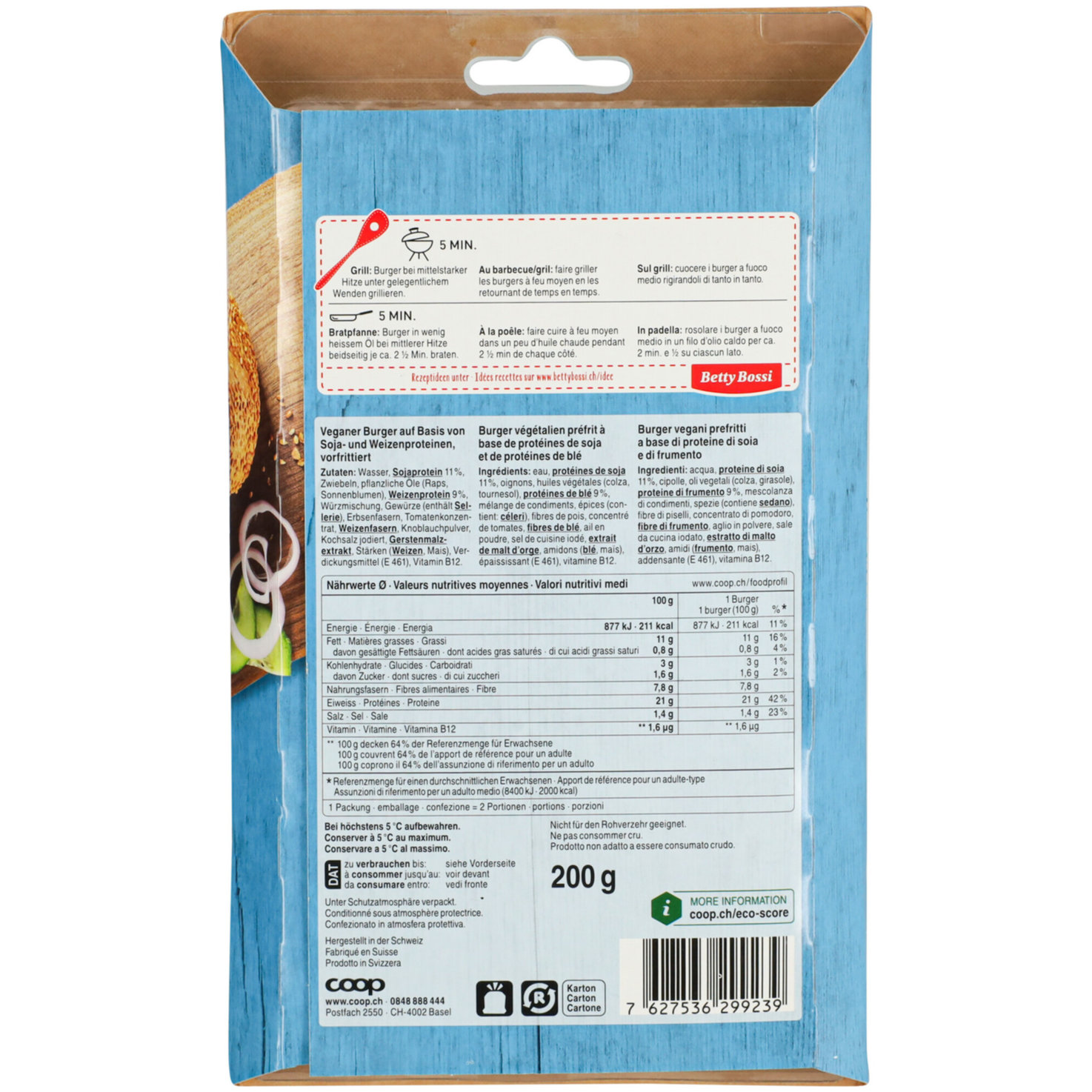 Betty Bossi Plant Kitchen veganer Grillburger -