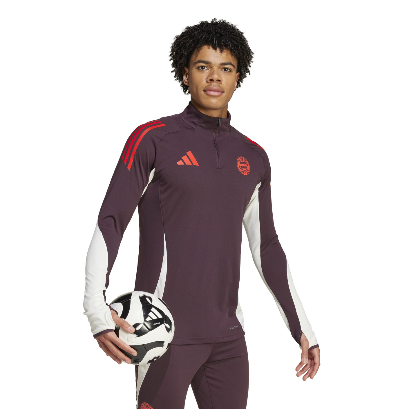 Adidas Bayern München Trainingstrui 1/4-Zip 2024-2025 Bordeauxrood Wit Rood