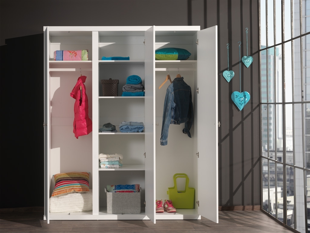 Kleiderschrank ROBIN - weiß - 3-türig