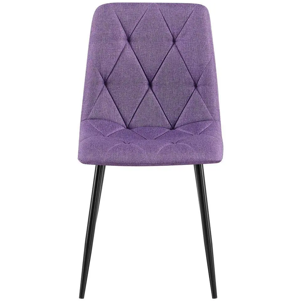 CLP Eetkamerstoel Clairton zwart Frame - Stof - purper