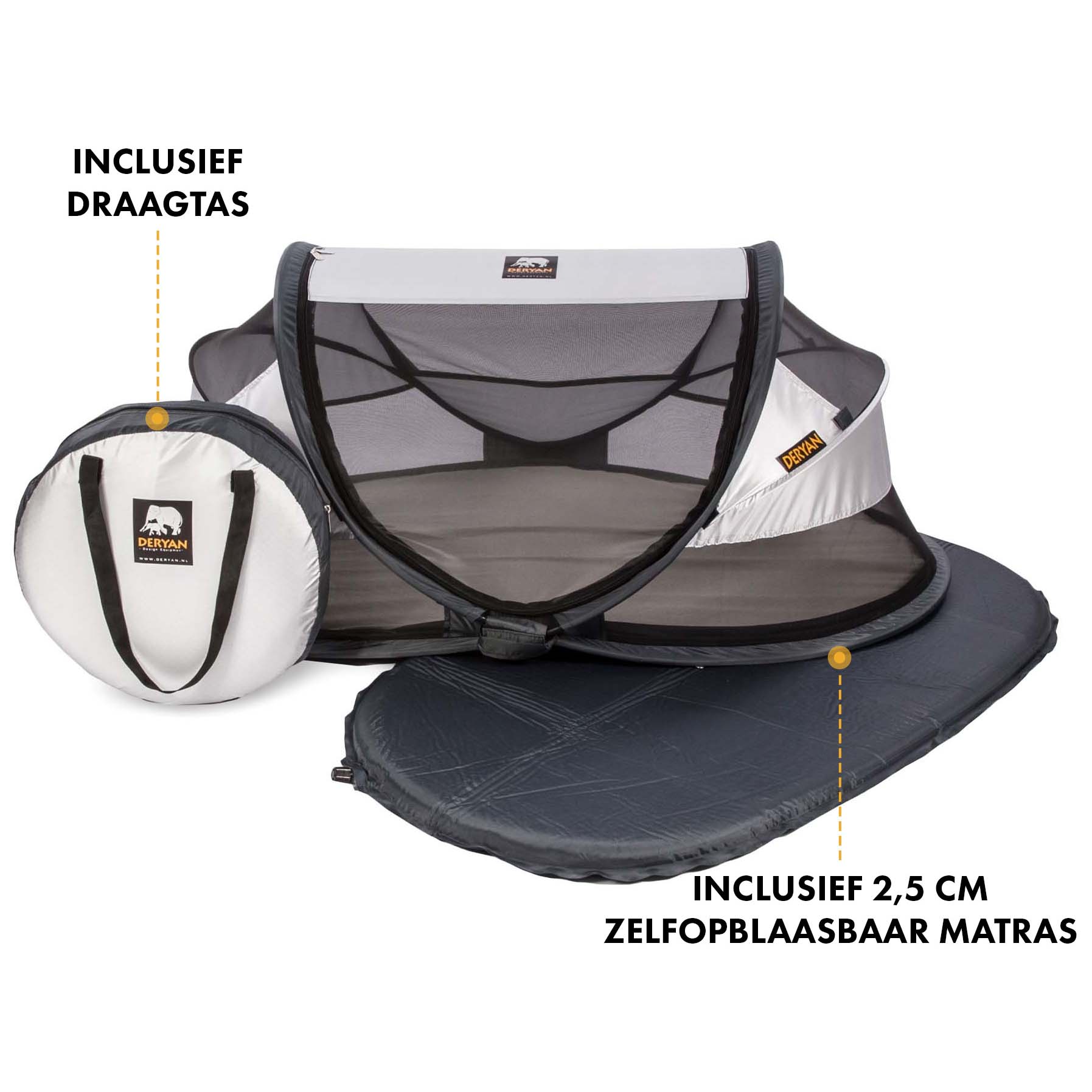 Deryan reisbedje Baby Luxe Silver - campingbedden - Prénatal