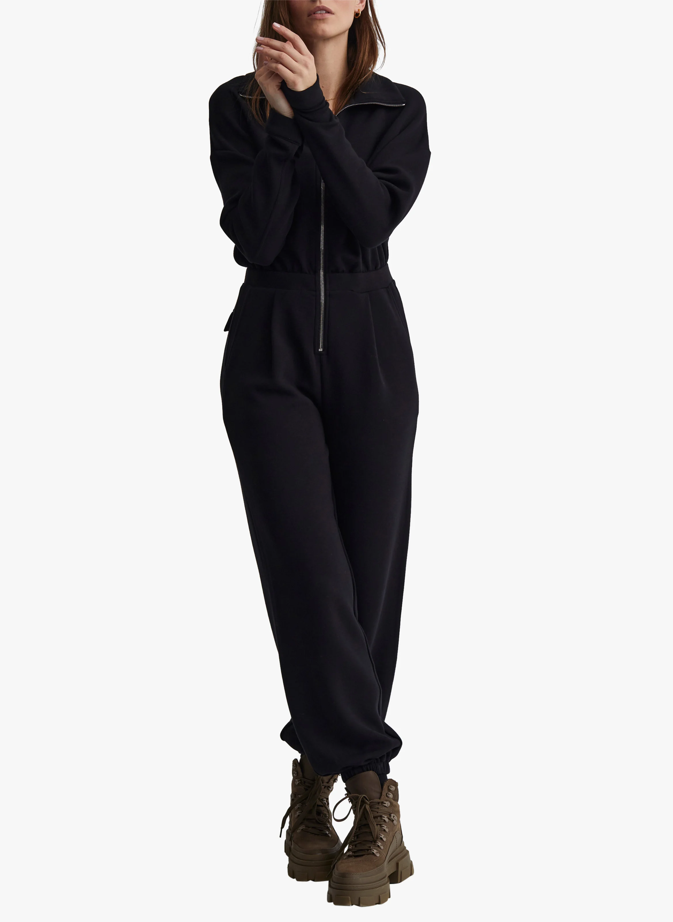 JESSIE - Combinaison col montant| Noir