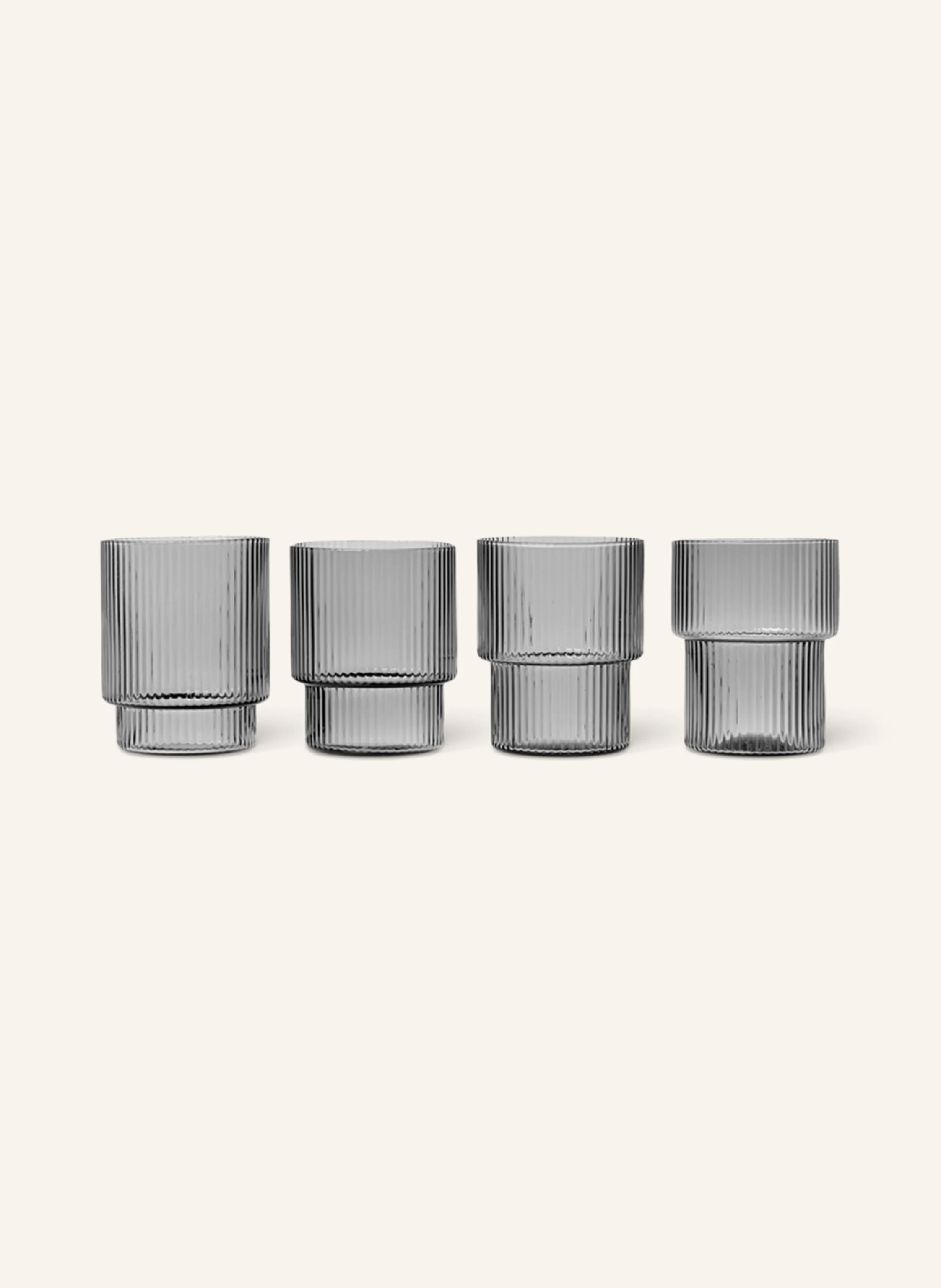 Ferm LIVING 4er-Set Trinkgläser RIPPLE