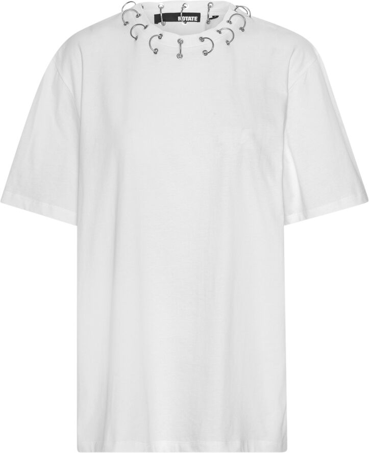 ROTATE Birger Christensen OVERSIZED RING T-SHIRT Bright white