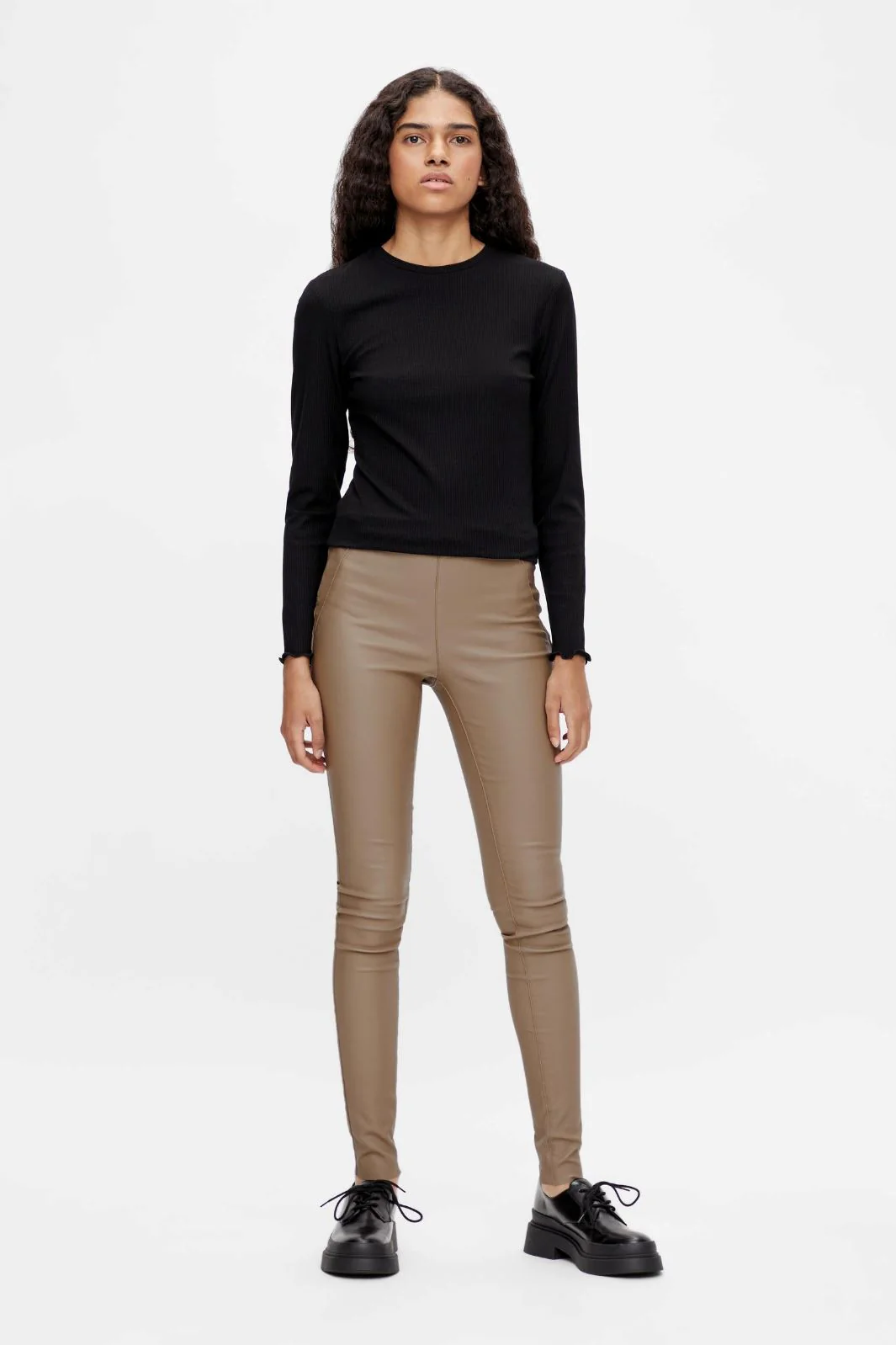Object Objbelle Mw Coated Leggings fossil