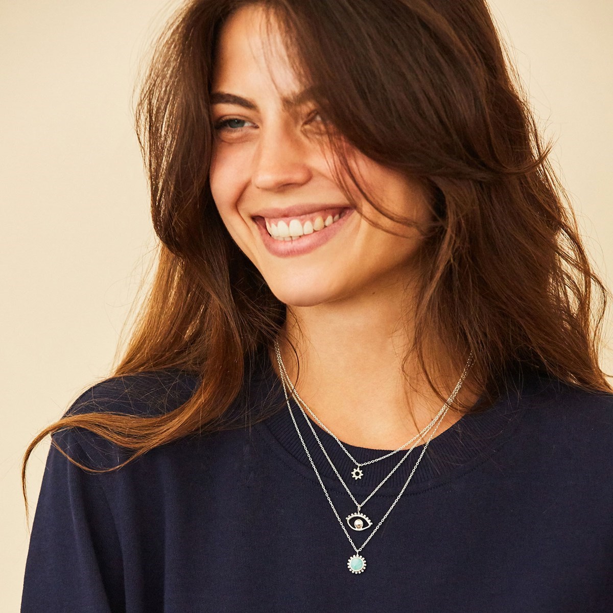 Collier oeil en argent AJNA