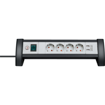 Brennenstuhl Premium-Office-Line stekkerdoos met USB 4-voudig 1,8m H05VV-F 3G1,5