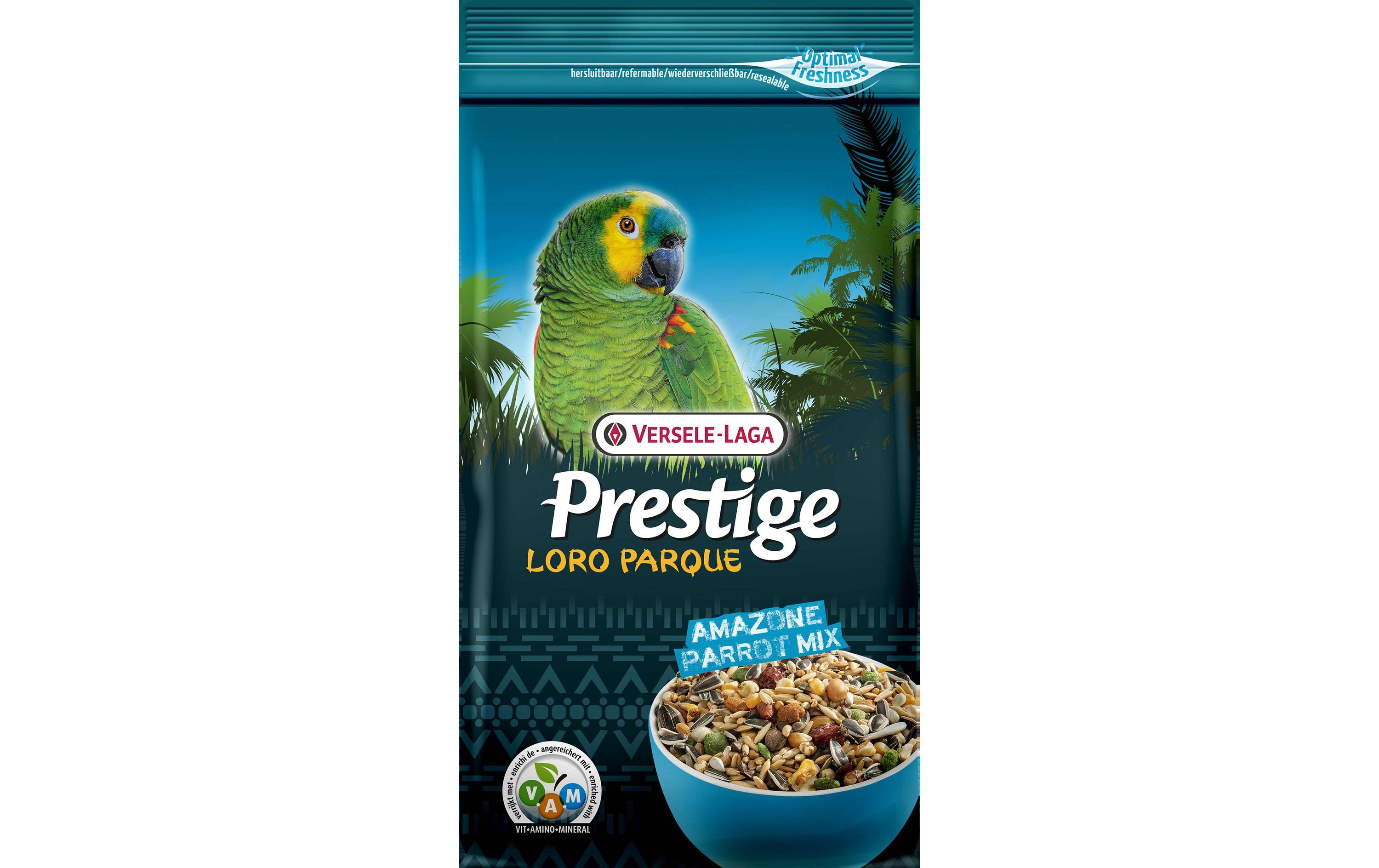 Ziervogelfutter Prestige Loro Parque Mix, 1 kgAngereicherte Samenmischung für Amazonenpapageien
