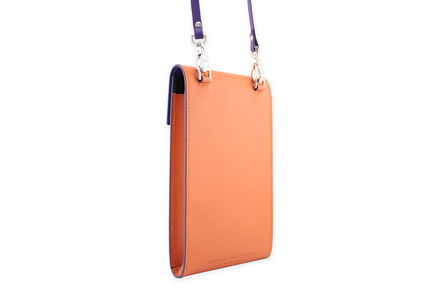 Stair Pouch orange Saffiano