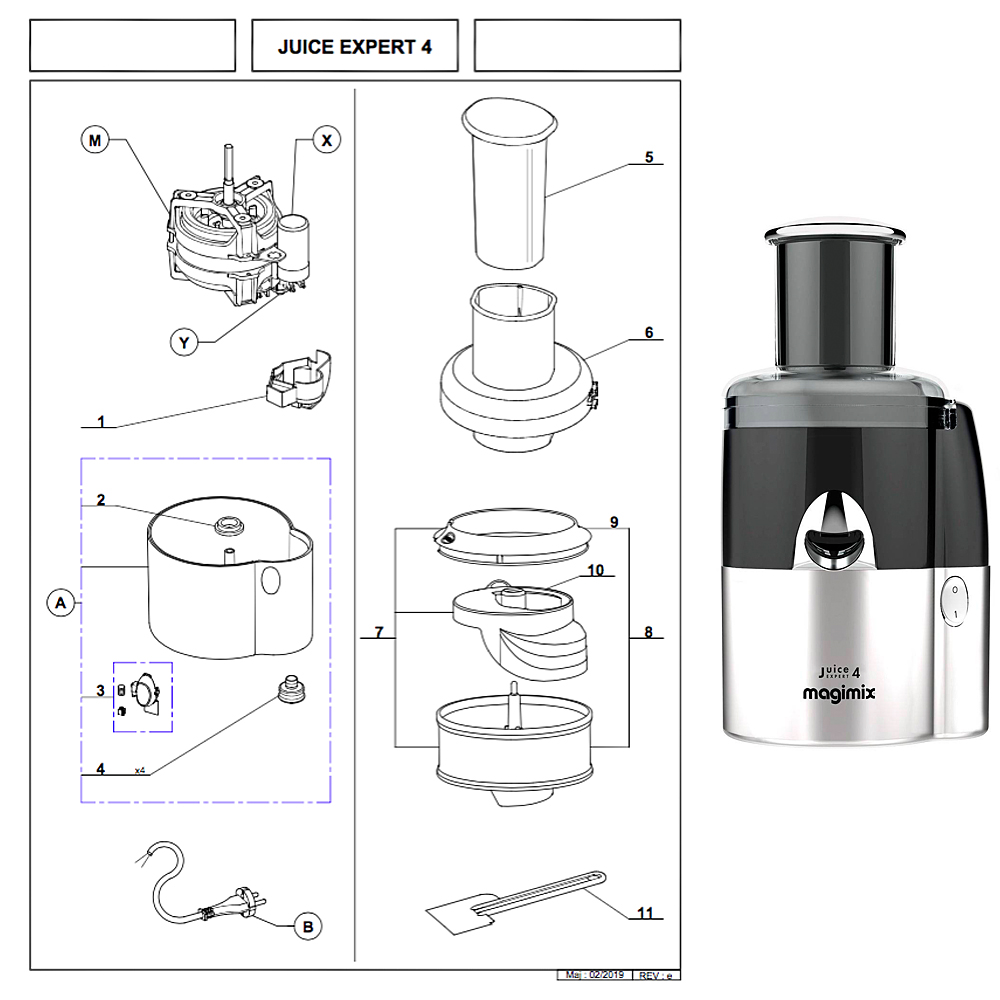 Pièces détachées Magimix Juice Expert 4