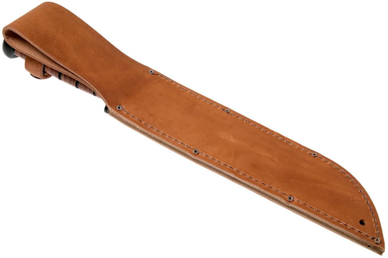 KA-BAR Big Brother 2217 deels gekarteld, vaststaand mes, lederen foedraal