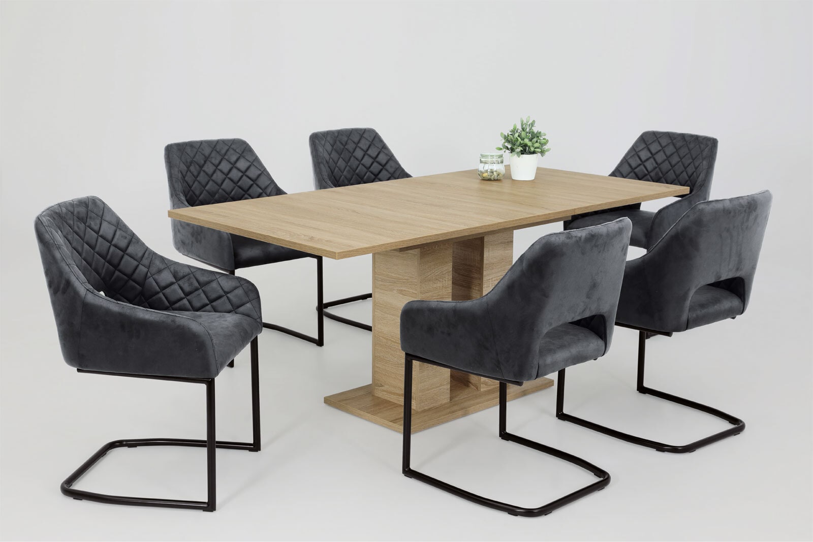 Stuhl Antonia Anthrazit/schwarz 53x85x59 cm