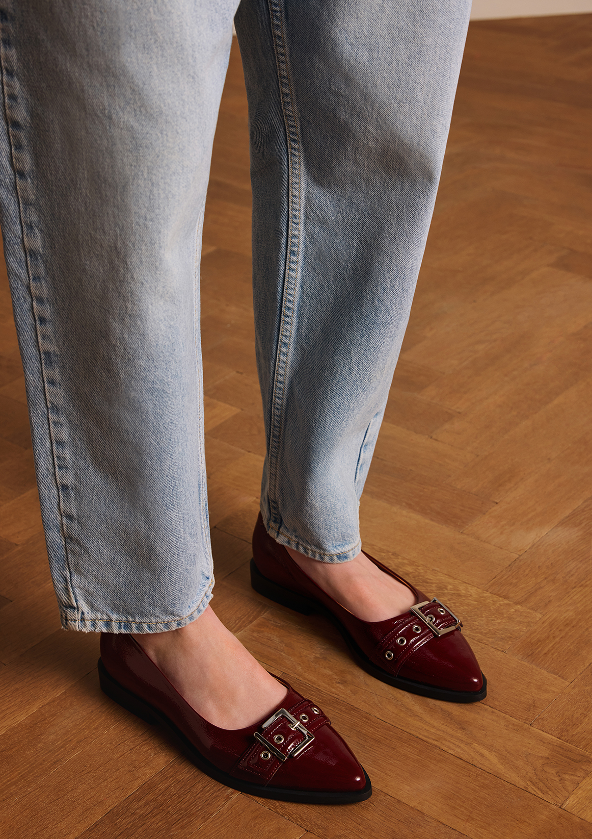 Bordeaux rode lakleren ballerina's