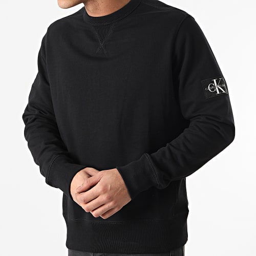 Sweat Crewneck Monogram Sleeve Badge 4035 Noir