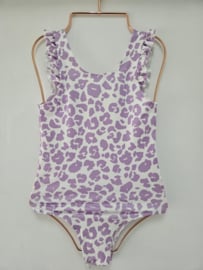 Only leopard swimsuit - paars (verzenddatum 27 feb)