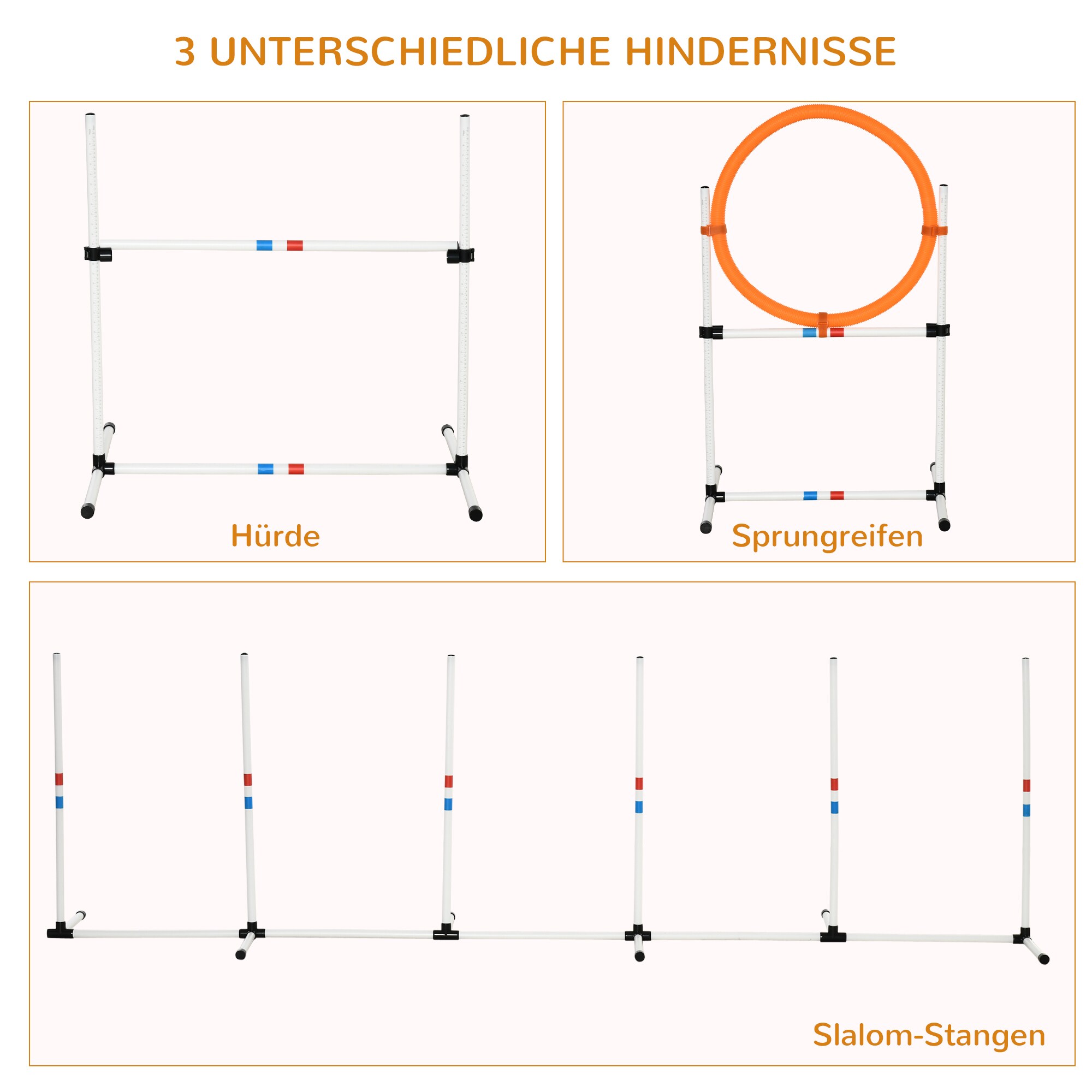 PawHut Haustier-Trainingsset inklusive Tasche weiß, gelb 328 x 65 x 94,5 cm (BxTxH)