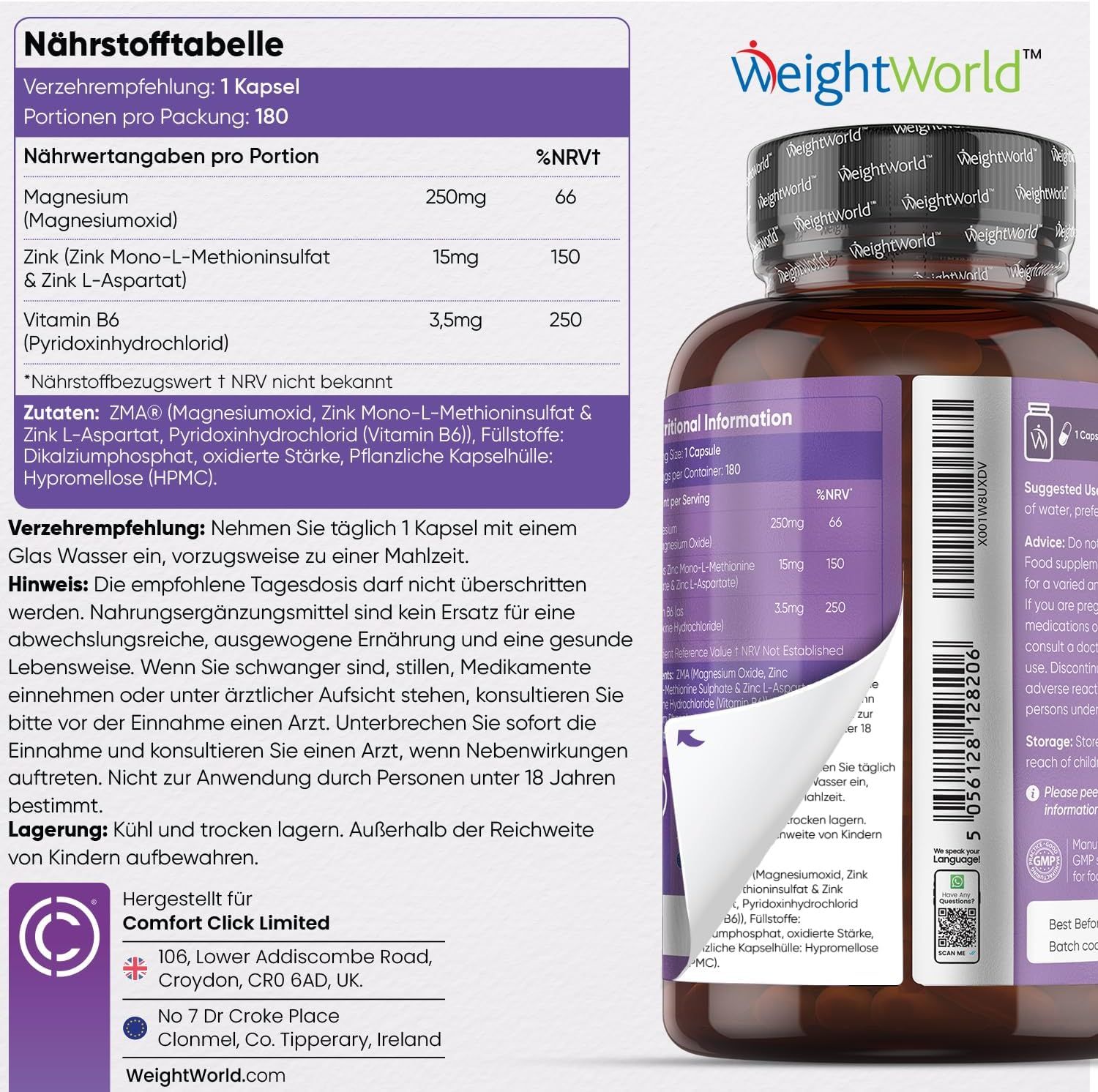 WeightWorld ZMA Kapseln