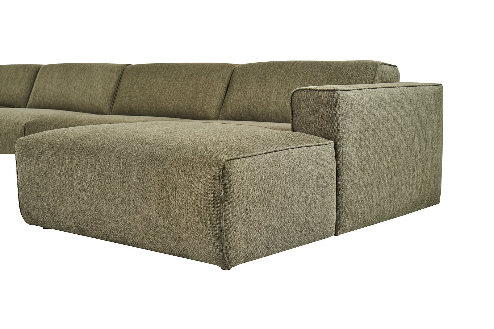 Enjoy U-sofa oppsett Åpen ende venstre liten, hjørne, 2-seter, sjeselong høyre liten i tekstil Brego 77 Green med sorte ben