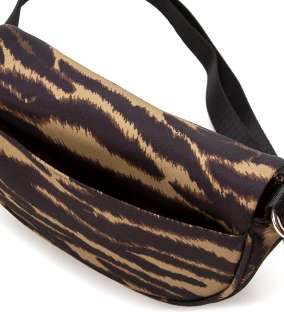 Bolsa transversal Levi's marrom com estampa animal
