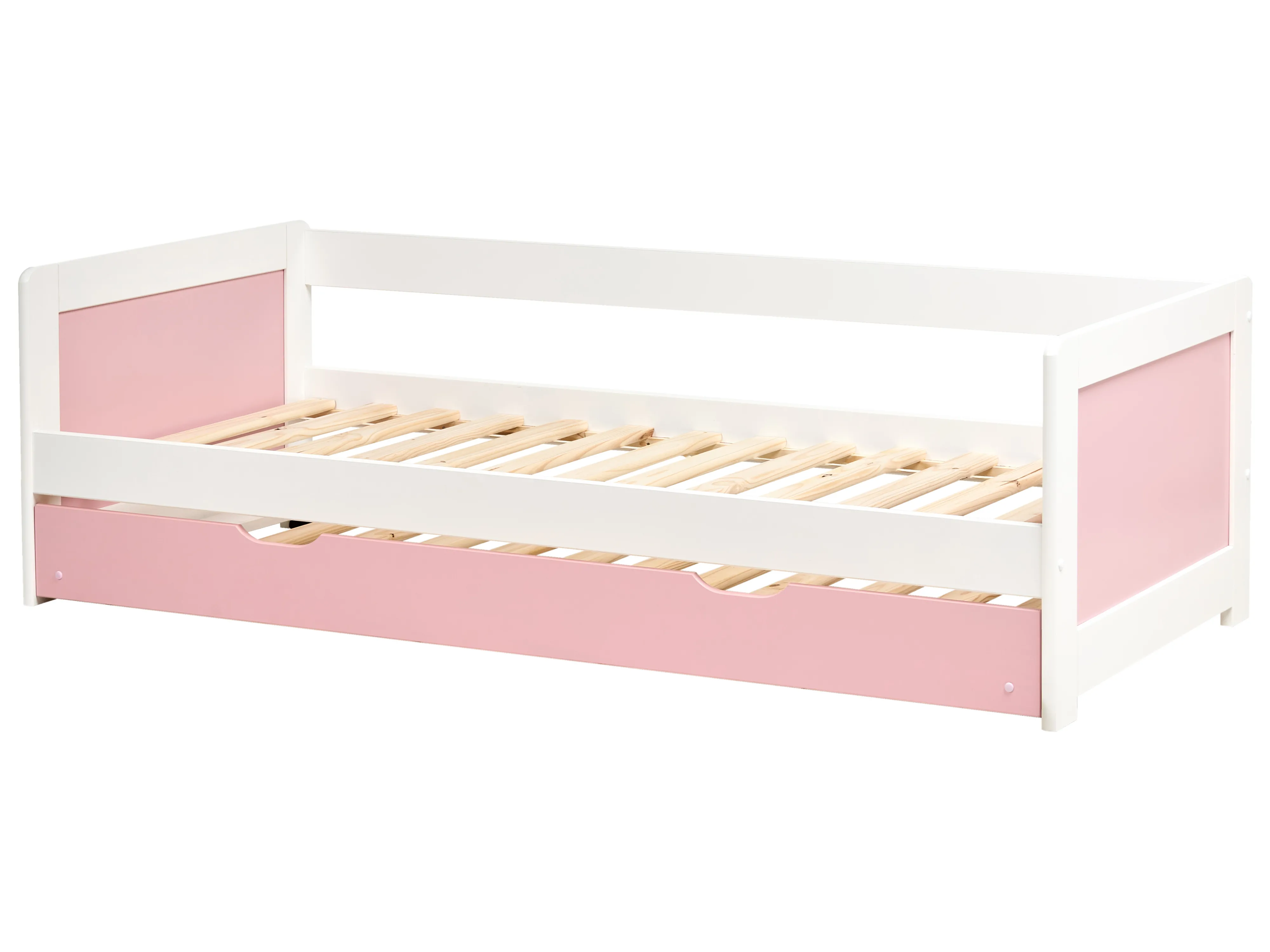 Onderschuifbed Dennenhout GRAVELINES 90 x 200 cm Roze