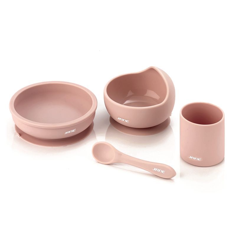 SET REPAS SILICONE 4 PIÈCES - PALE - Ecru