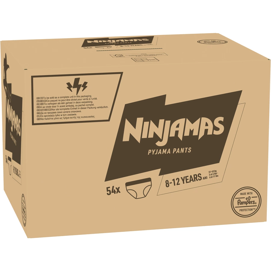 NINJAMAS Pyjama Pants Monatsbox für Mädchen, 8-12 Jahre, 54 Stück