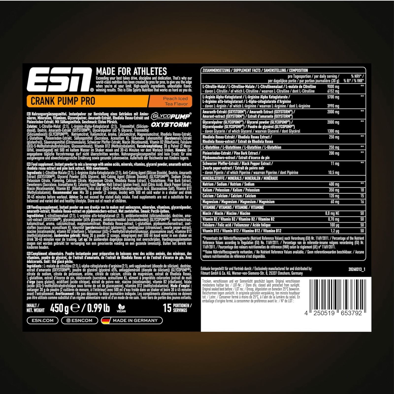 ESN Crank Pump Pro - 450g - Peach Iced Tea