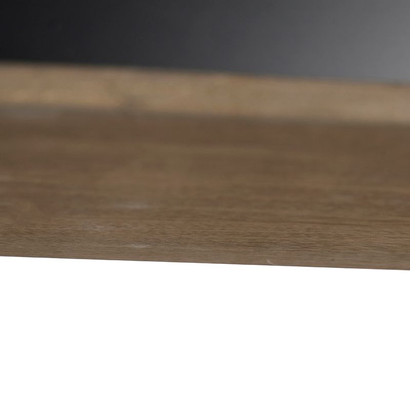 Landelijke hanglamp zwart met hout 5-lichts - Flair