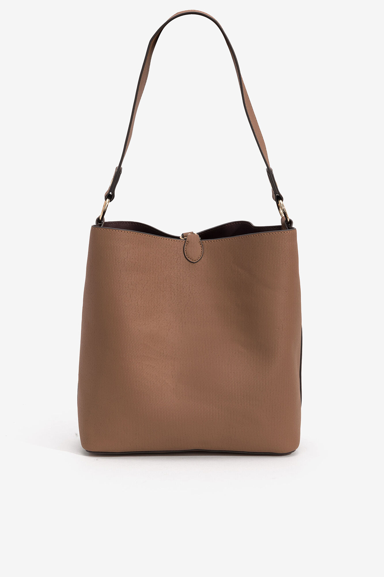 Bolsa de ombro reversível com estampa de cobra - marrom escuro