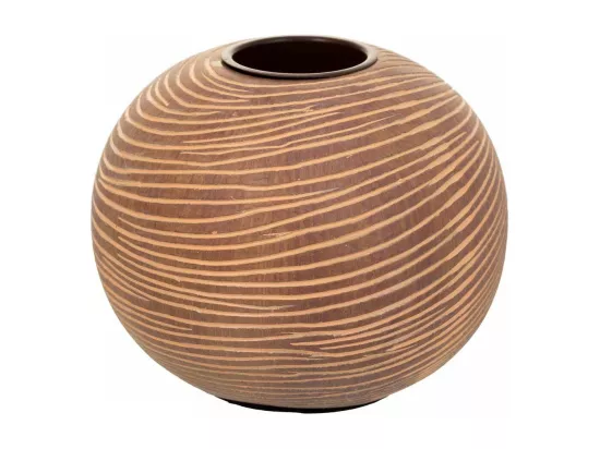 Bougeoir en polyrésine marron 13x13x10h
